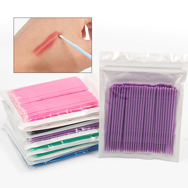 Eyelash Extension Look - 100PCS/Bag Bamboo Eyelash Extension Cleaning Swabs
