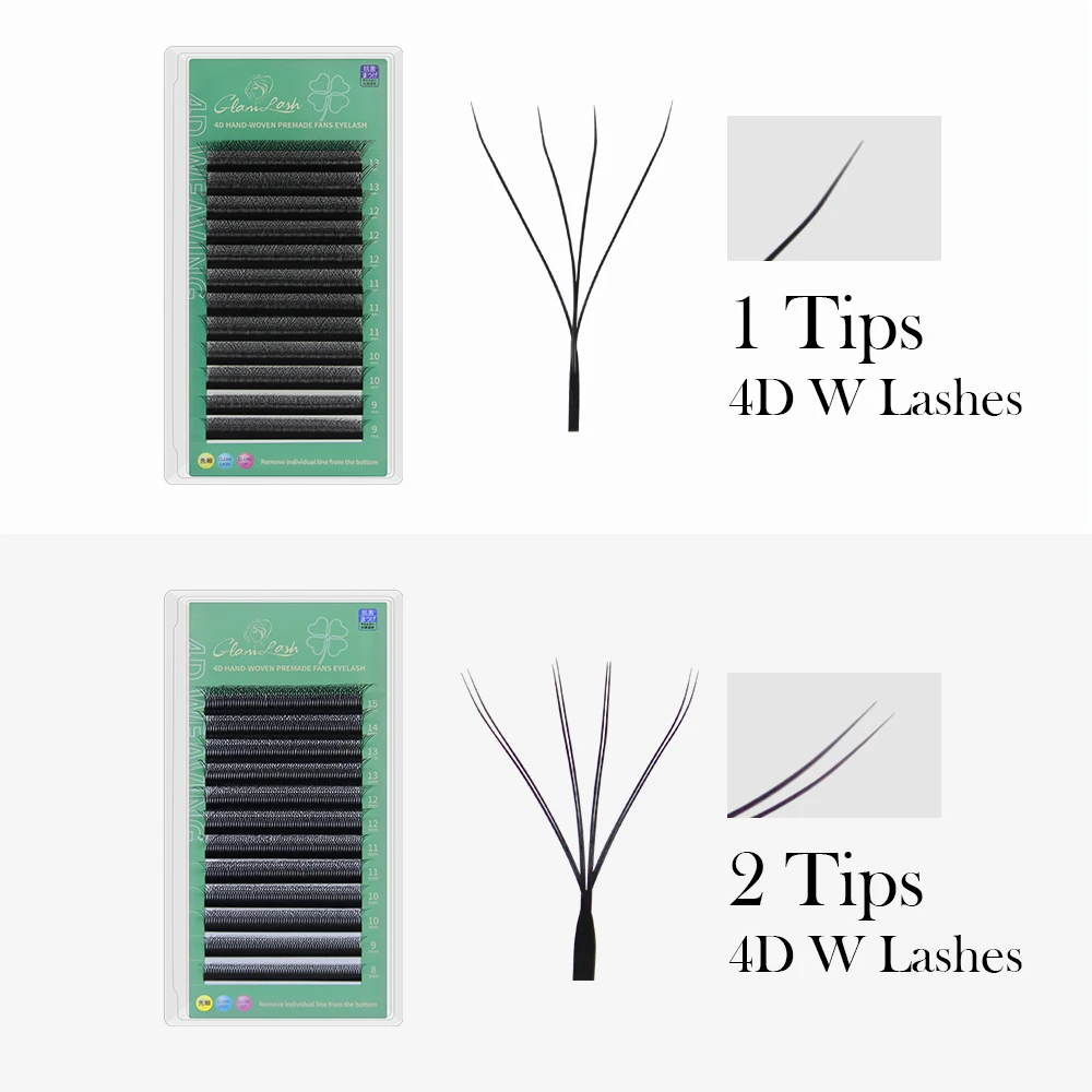 GLAMLASH 4D W Shape Eyelash Ex - Eyelash Extension Human Hair 评论和价格