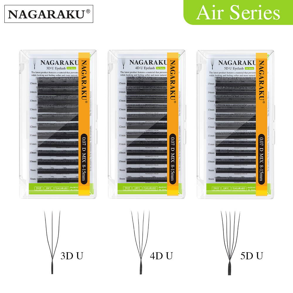 NAGARAKU U Shape 3D/4D/5D Soft - Eyelash Extension Human Hair 评论和价格