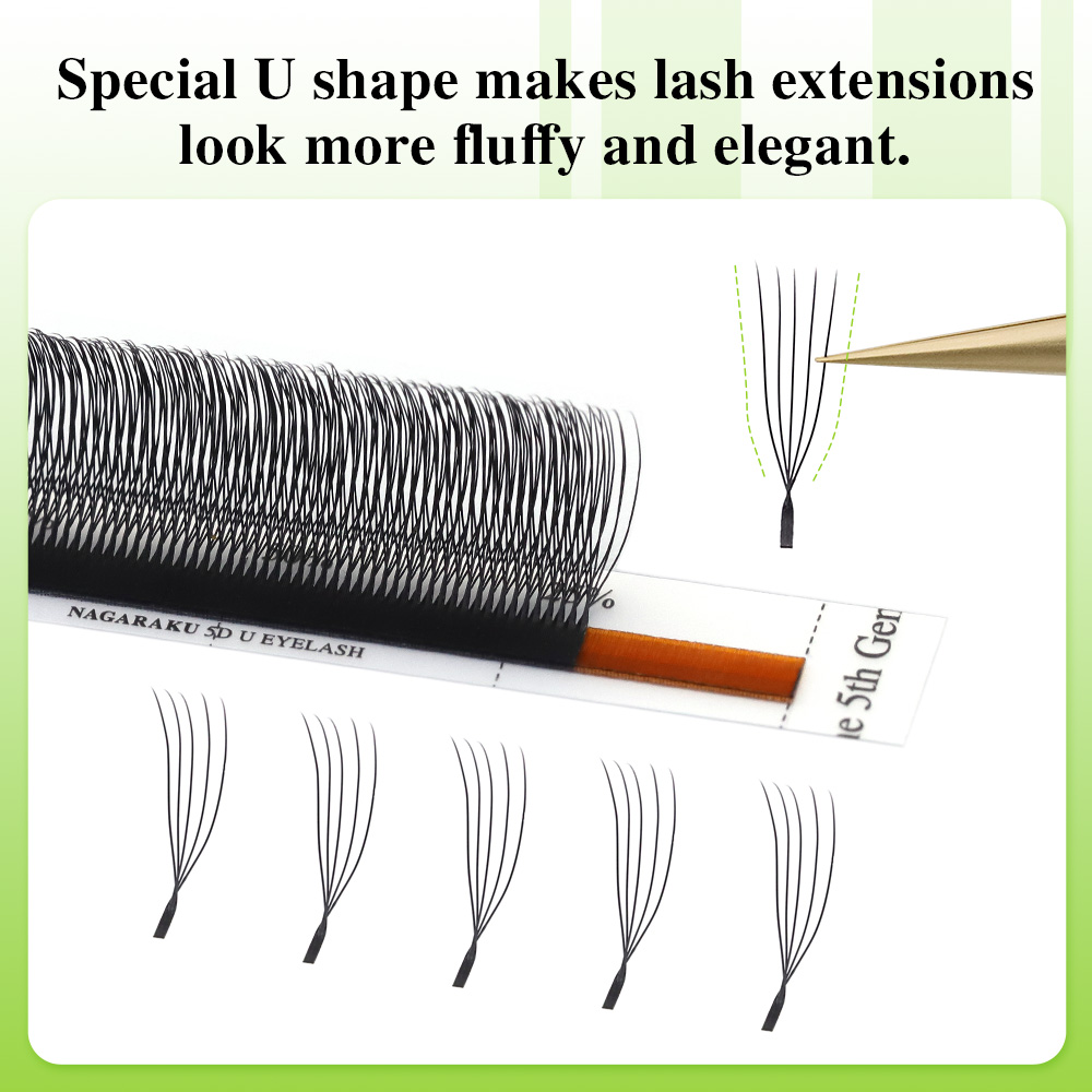 NAGARAKU U Shape 3D/4D/5D Soft - Eyelash Extension Human Hair 评论和价格