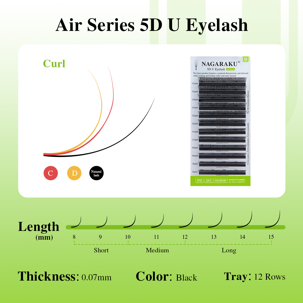 NAGARAKU U Shape 3D/4D/5D Soft - Eyelash Extension Human Hair 评论和价格