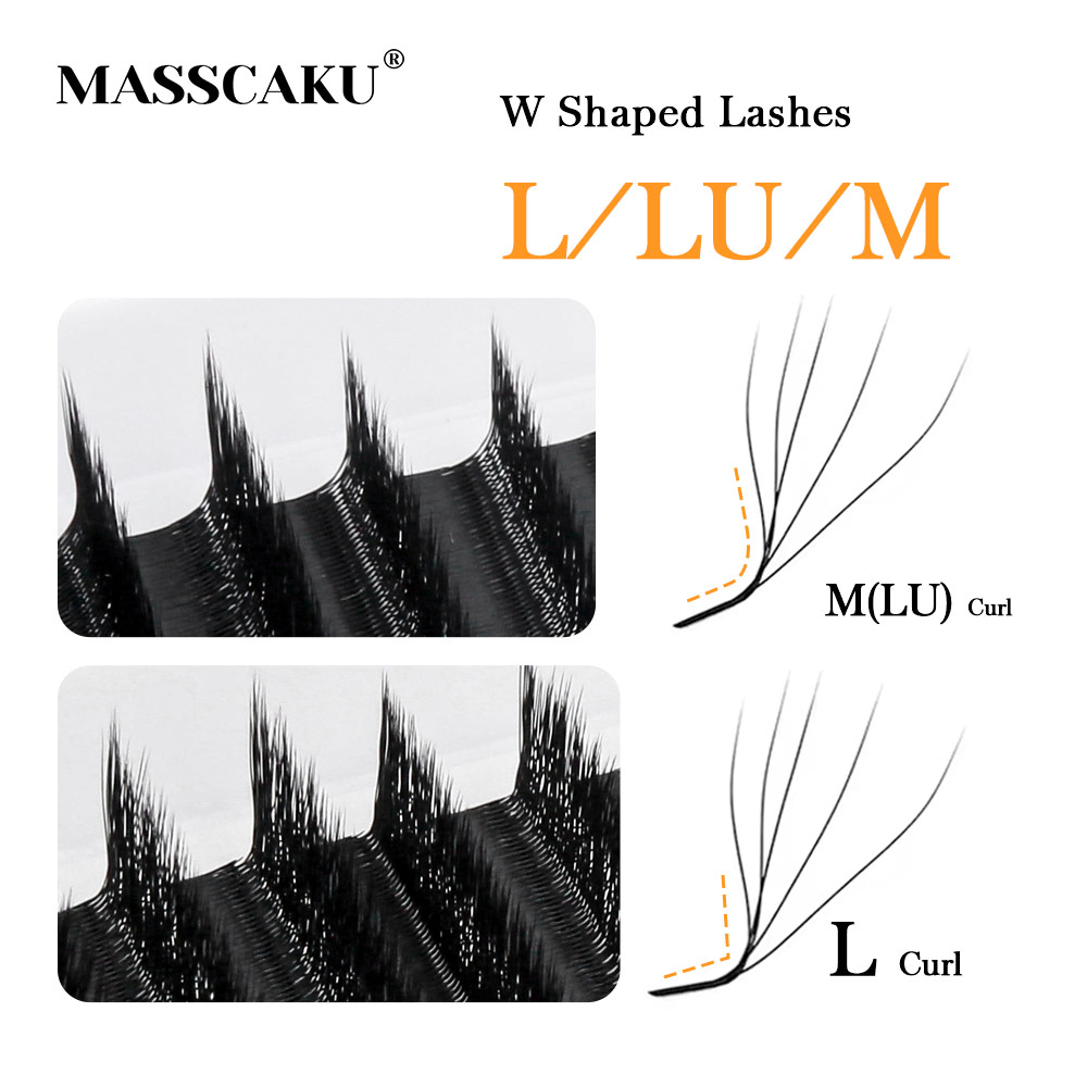 MASSCAKU L LU M Curl YY/W Shap - Eyelash Extension Human Hair 评论和价格