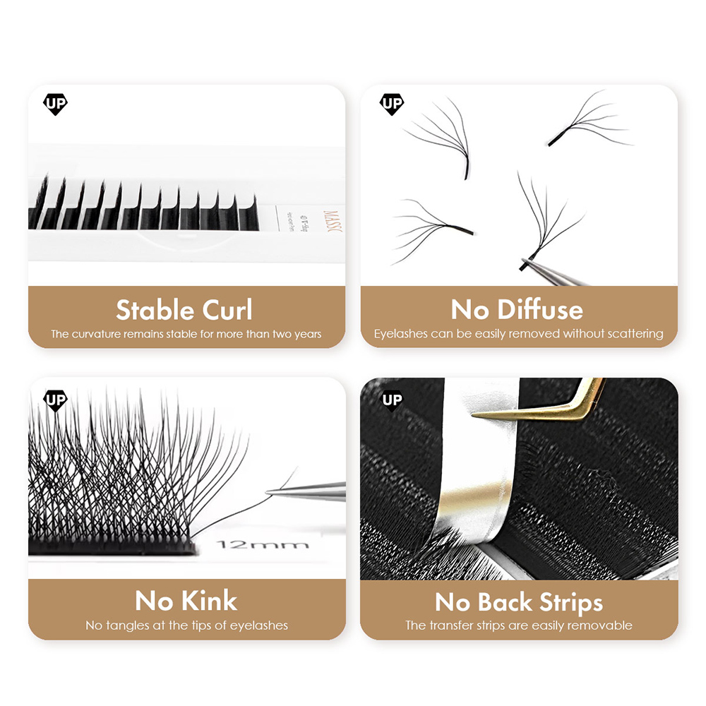 MASSCAKU L LU M Curl YY/W Shap - Eyelash Extension Human Hair 评论和价格