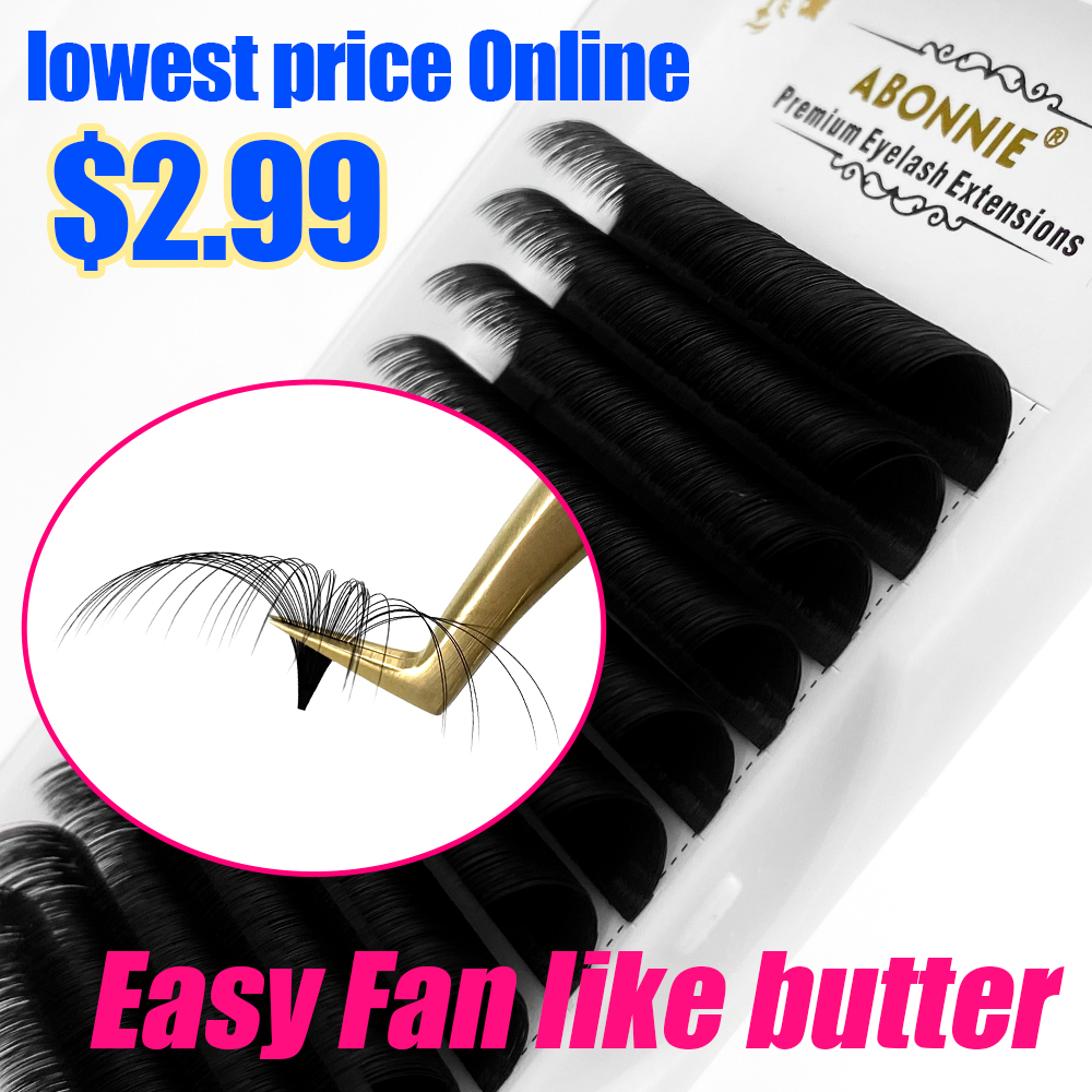 Abonnie 0.03-0.10mm Easy Fan L - Eyelash Extension Human Hair 评论和价格
