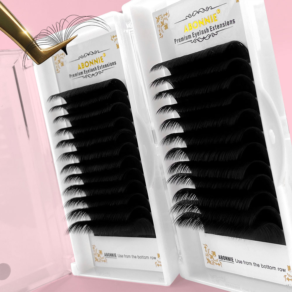 Abonnie 0.03-0.10mm Easy Fan L - Eyelash Extension Human Hair 评论和价格