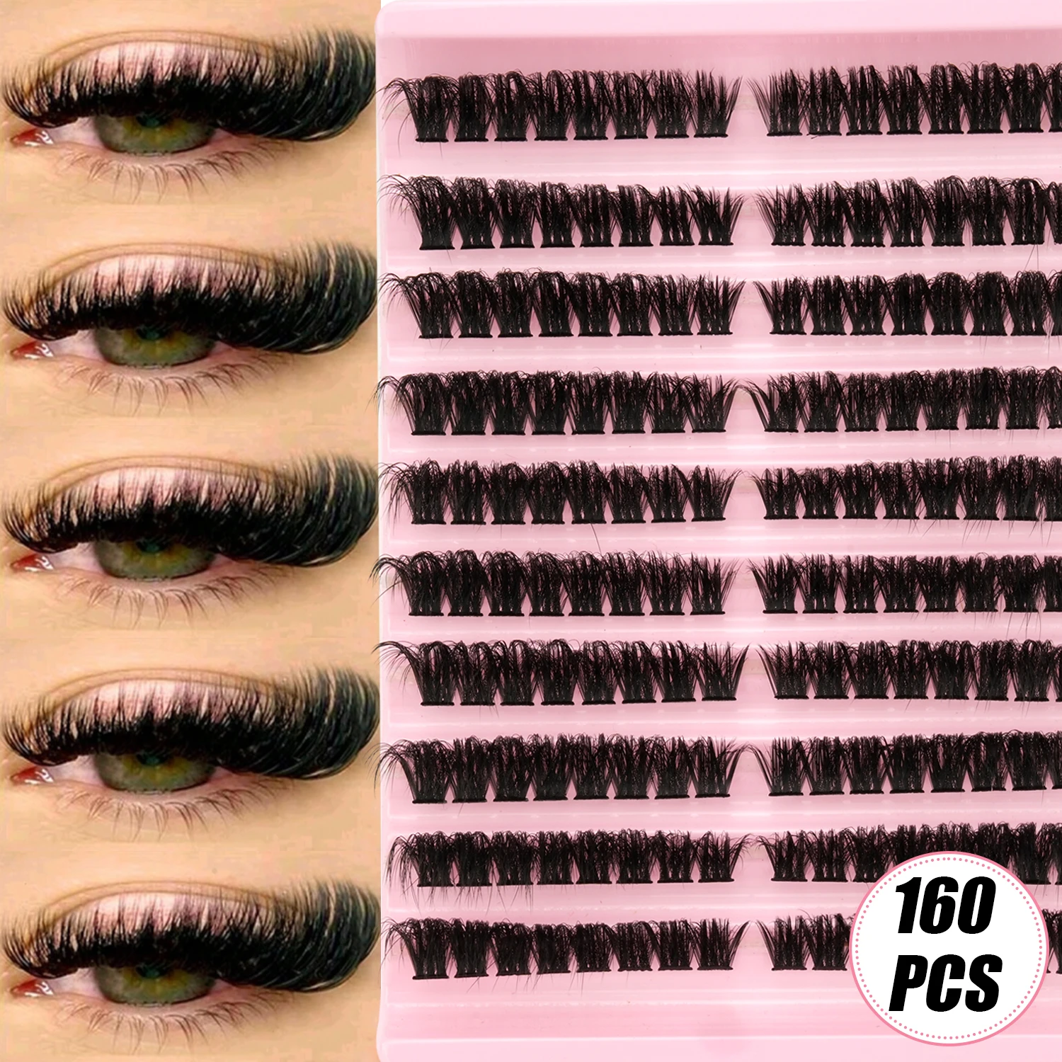 160 PCS Russian Cluster Lashes - Eyelash Extension Russian 评论和价格