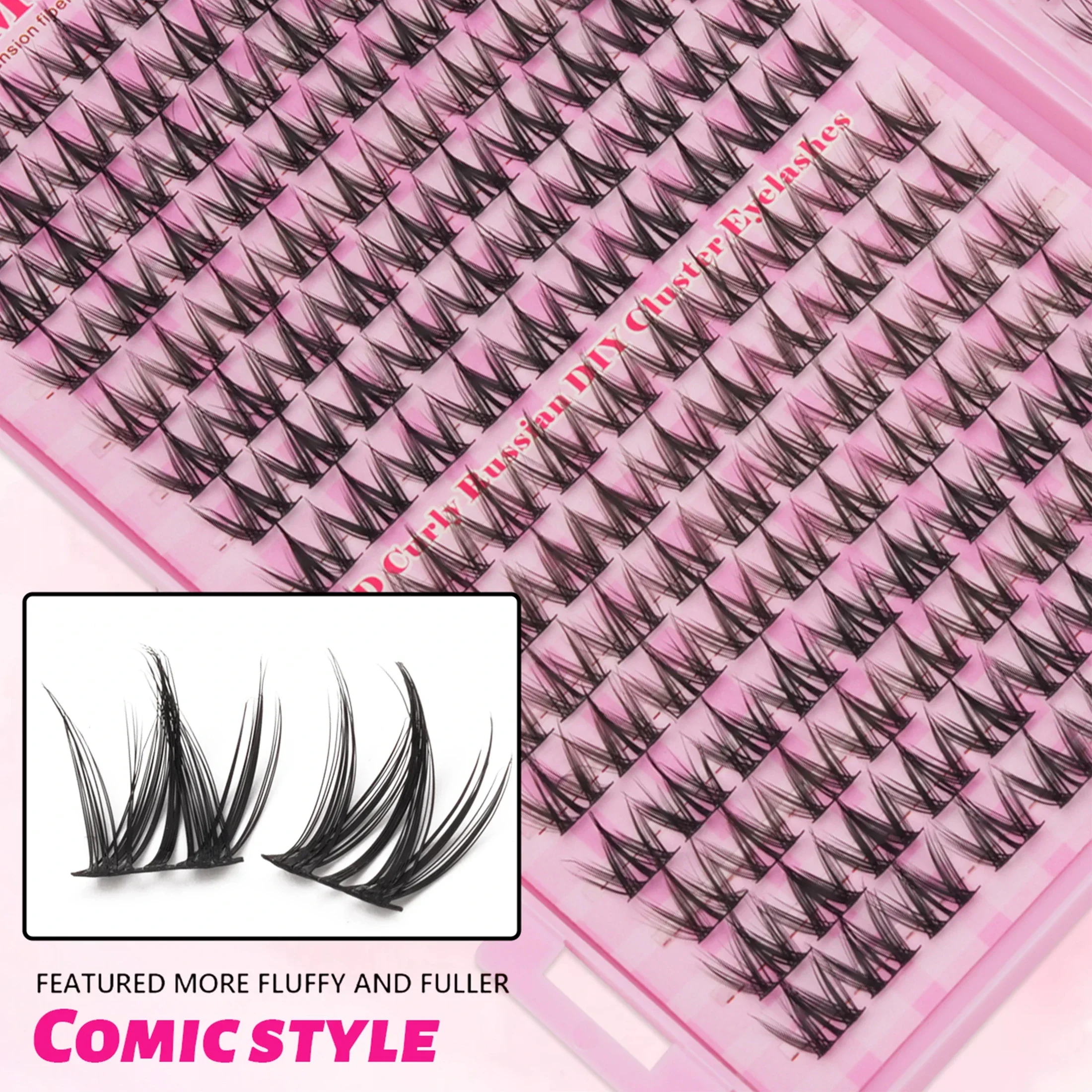 12 Rows Russian Cluster Lashes - Eyelash Extension Russian 评论和价格
