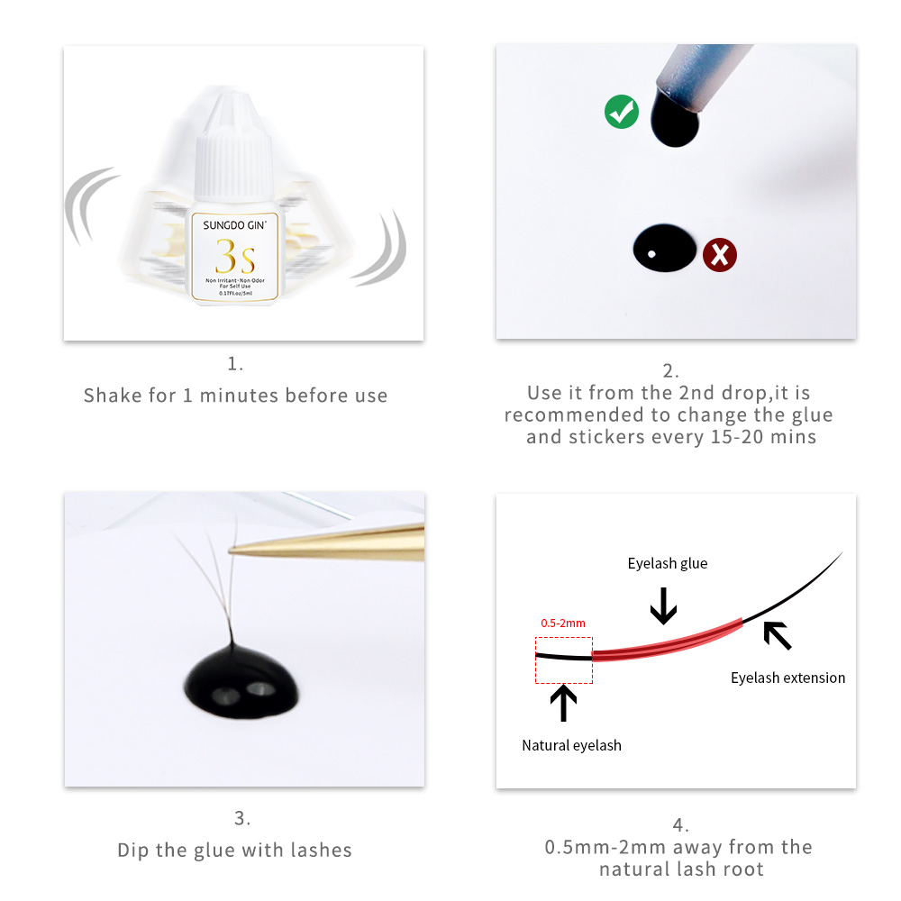 Eyelash Extension Glue 3S Fast - Eyelash Extension Eye Irritation 评论和价格