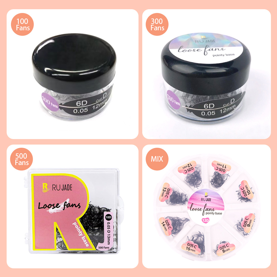 RUJADE Thin Pointy Base Premad - Eyelash Extension Russian 评论和价格