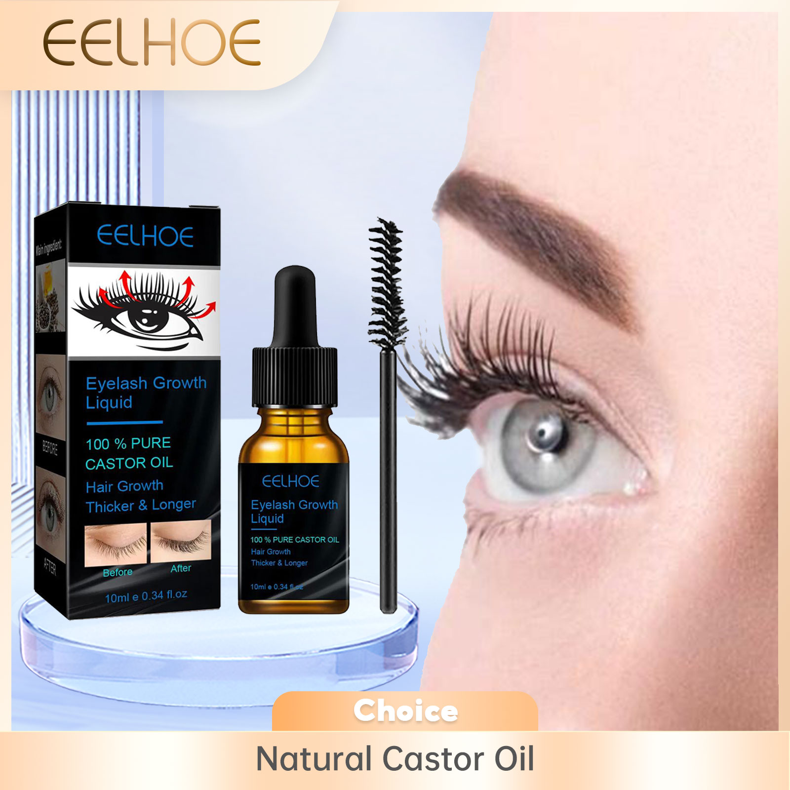 Castor Oil Eyelash Growth Seru - Eyelash Extension Human Hair 评论和价格